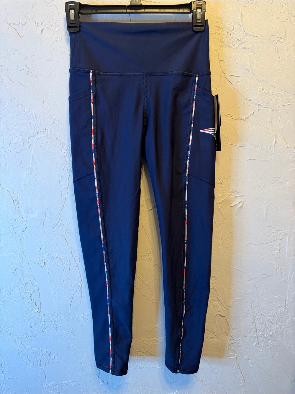 Women Navy patriots Athletic Leggings w/Stripe